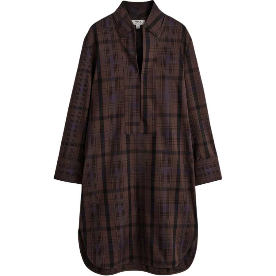 COS Long Sleeved Dresses Women's Brown Moderate