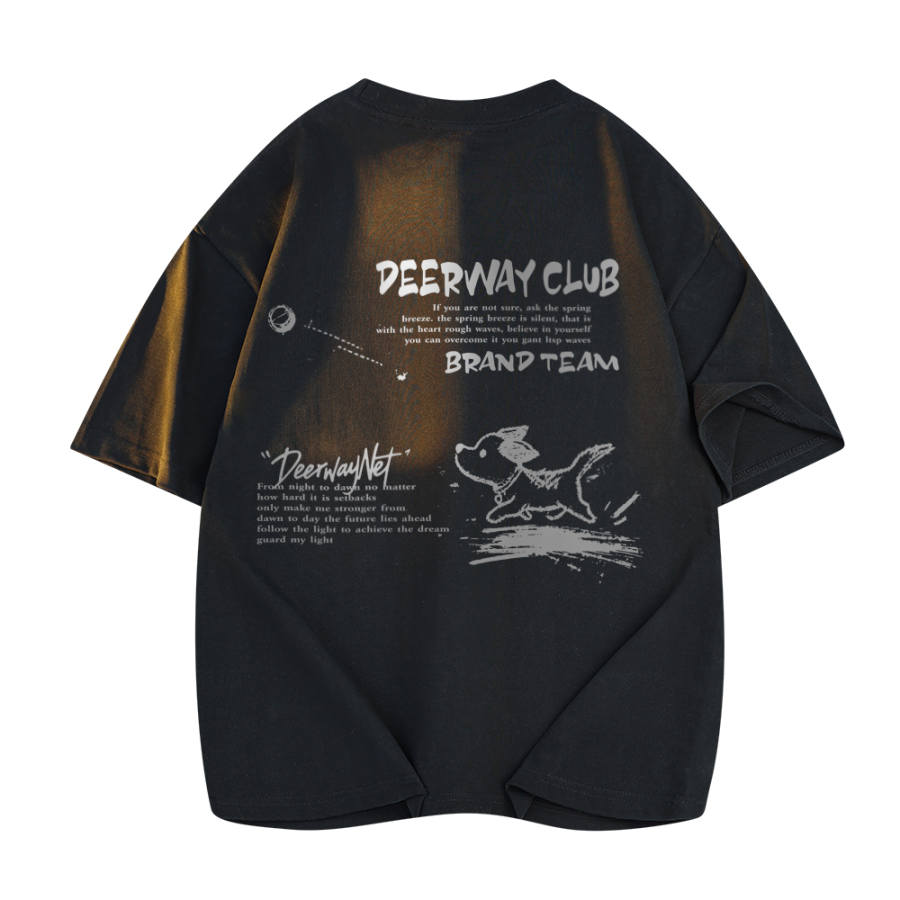 DEERWAY T Shirts Unisex Crew Neck Moderate Straight Fit