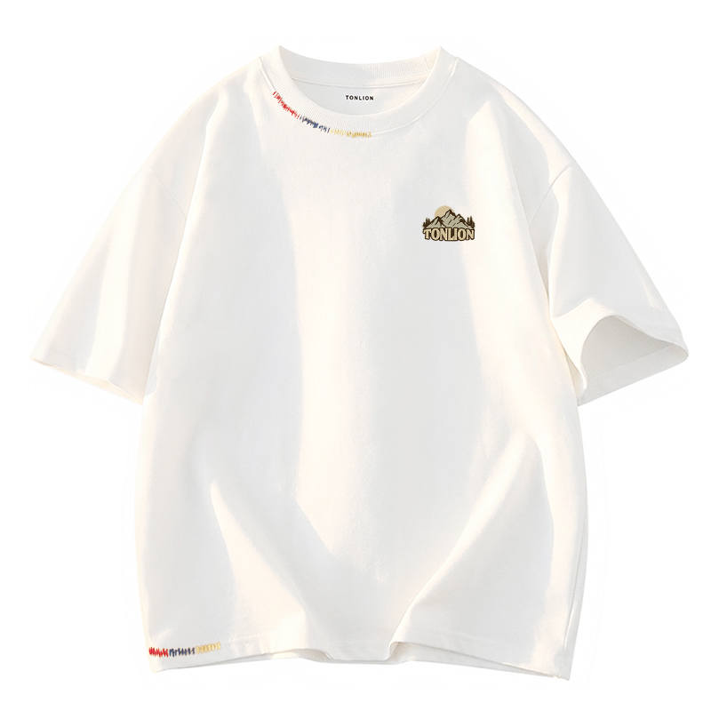Tonlion T Shirts Unisex Crew Neck Moderate Straight Fit
