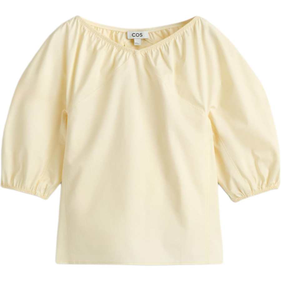 COS Shirts Women's Cream Yellow V Neck Thin