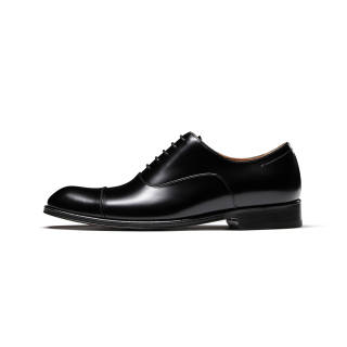 TRUFFAUT Red Sole, Elegance White Collar Oxford Shoes Top Grain Cow Leather Dress Shoes Men's Black