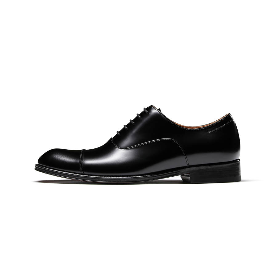 TRUFFAUT Red Sole, Elegance White Collar Oxford Shoes Top Grain Cow Leather Dress Shoes Men's Black