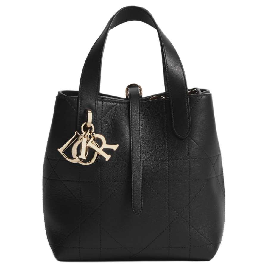 DIOR Toujours Calfskin Handbag Small Women's Black