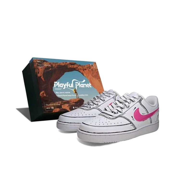 Nike Nike Court Vision 1 Coverage Low top Skateboard Shoes Unisex White Red