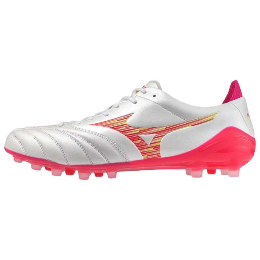 Mizuno MORELIA NEO IV ELITE AG Artificial Ground Artificial Turf Lightweight Soccer Shoes Unisex White Pink