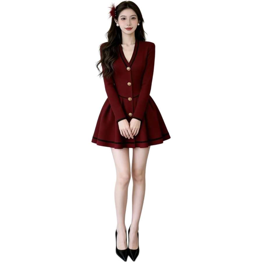 VENICEW Long Sleeved Dress Women's
