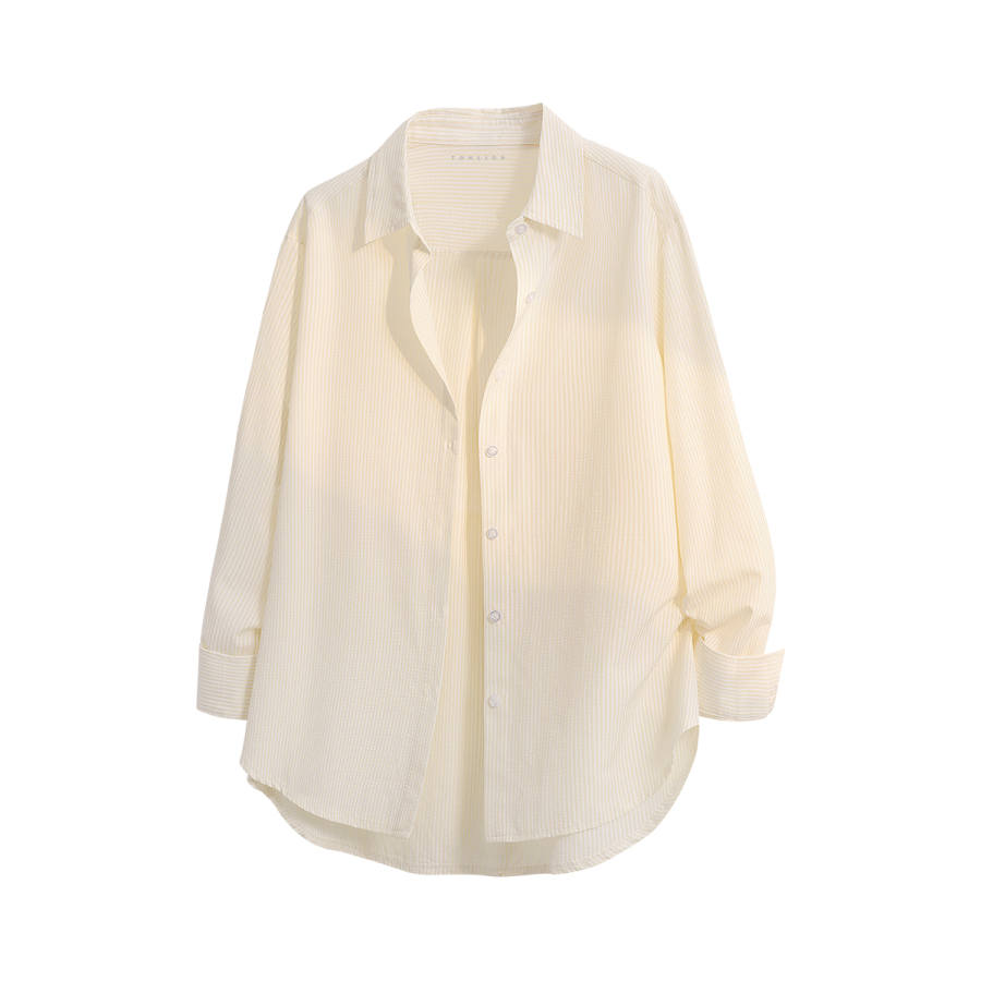 Tonlion Shirts Women's Lapel Moderate Shirt
