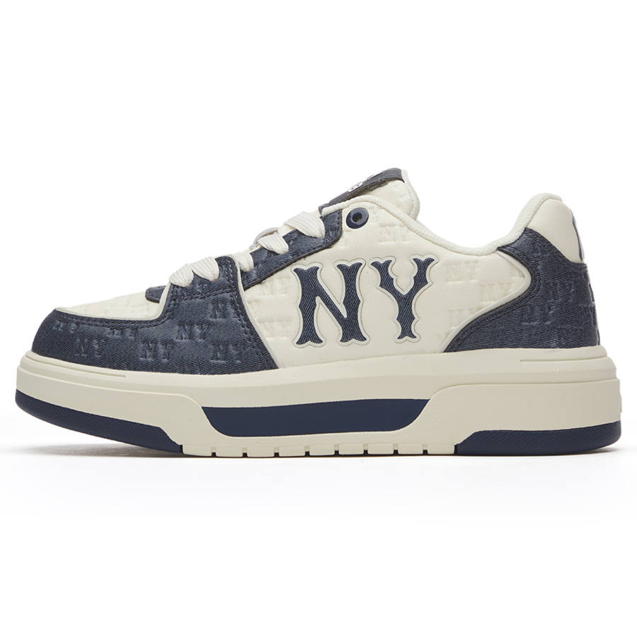 MLB New York Yankees Synthetic Leather Slip Resistant Abrasion Resistant Low top Casual Shoes Unisex Navy Blue