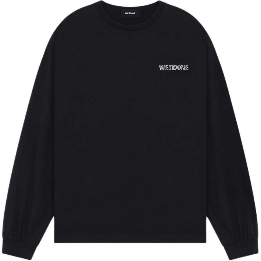 WE11DONE T Shirts Unisex Black Crew Neck Straight Fit