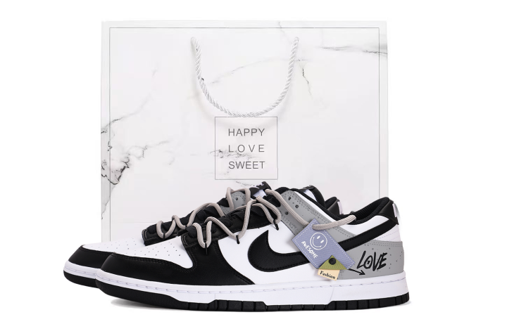 Nike Nike Dunk Coverage Slip Resistant Abrasion Resistant Low top Skateboard Shoes Unisex Black Gray