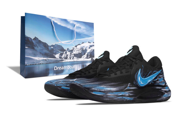 Nike Nike Precision 6 Ocean's Heart Flame Mesh Low top Basketball Shoes Men's Blue Black