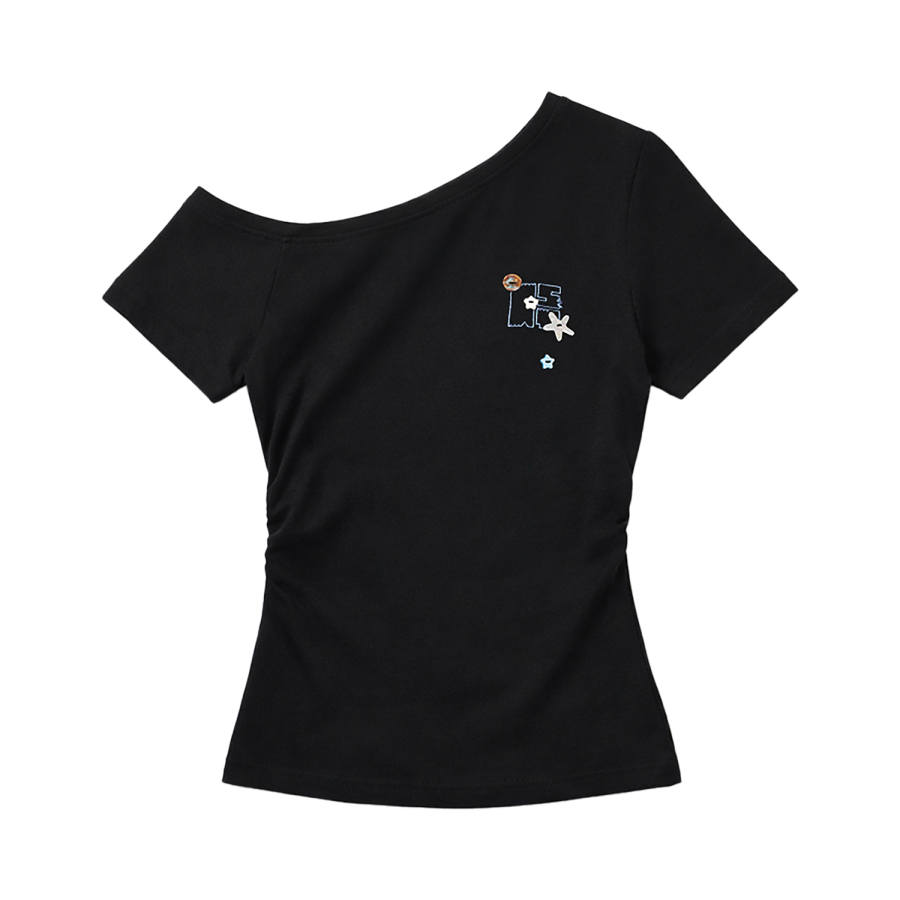 NSTNEW START T Shirts Women's Asymmetrical Collar Thin Nipped In Waist