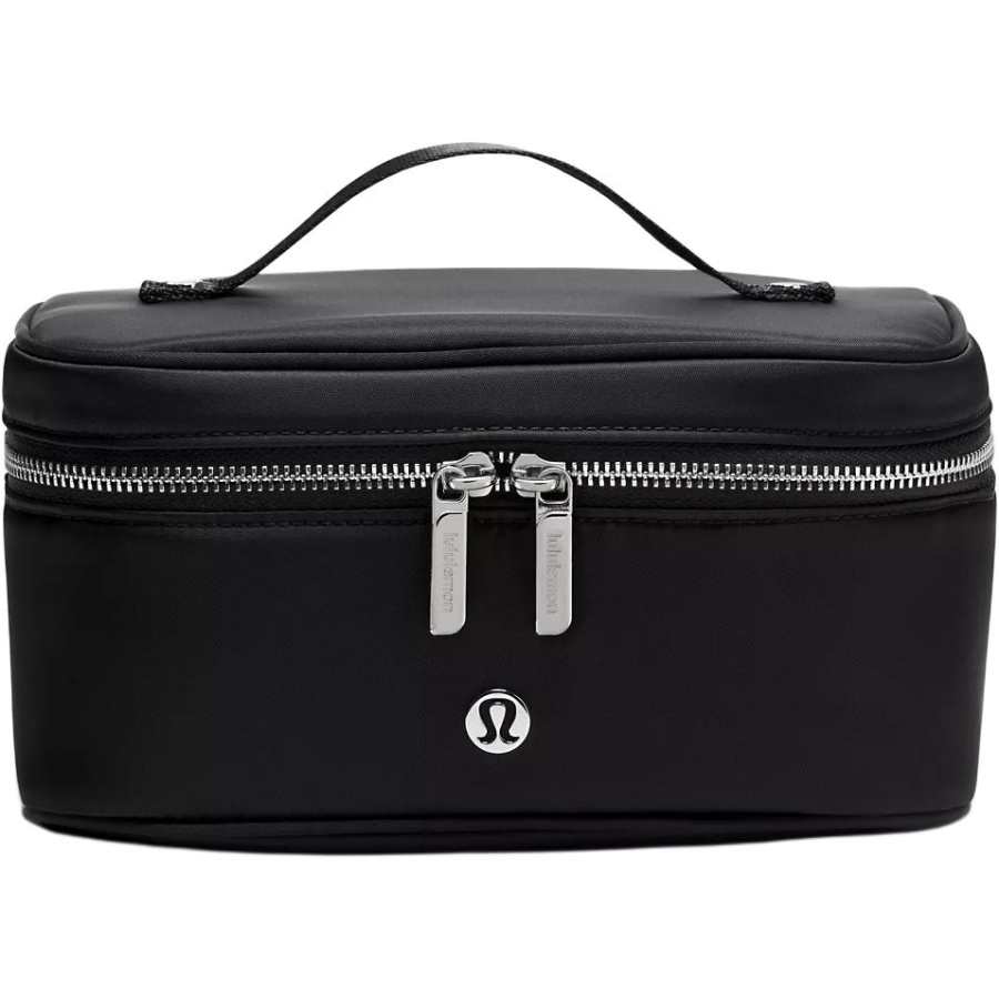 Lululemon Nylon Travel Storage Bag Unisex Black & Silver