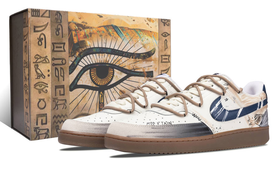 Nike Nike Court Vision Ancient Handwritten Records Abrasion Resistant Slip Resistant Low top Skateboard Shoes Men's