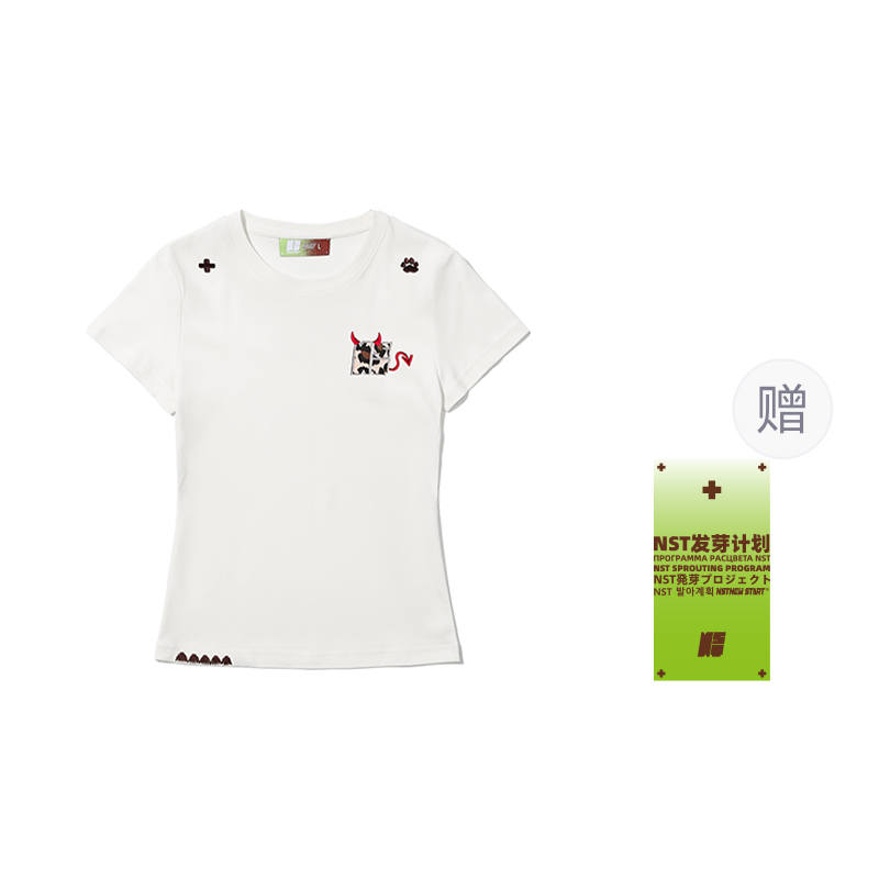 NSTNEW START T Shirts Women's Crew Neck Moderate Nipped In Waist