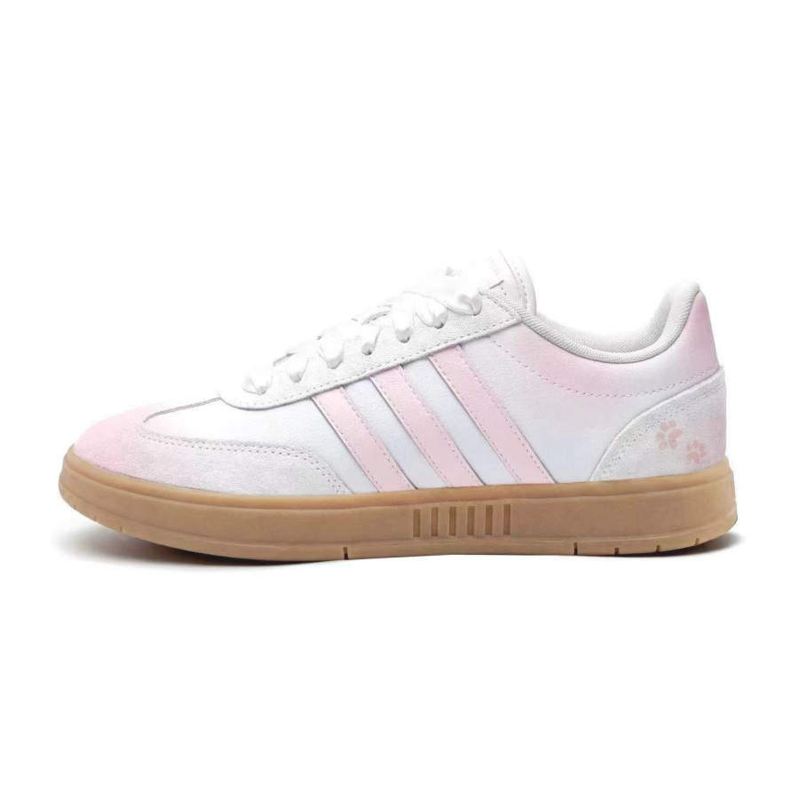 Adidas Adidas Gradas Sticky Rice Leather Coverage Slip Resistant Low top Vintage Basketball Shoes Unisex Pink White