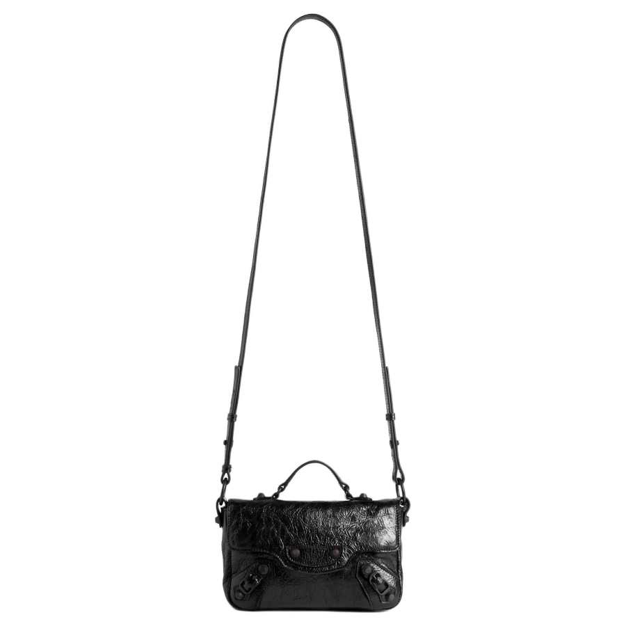 Balenciaga Le City Sheepskin Shoulder Bag Women's Black
