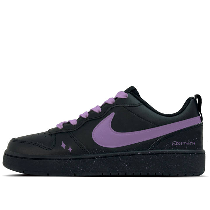 Nike Nike Court Borough Leather Low top Kids' Skateboarding Shoes Black Teenagers