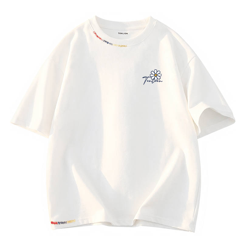 Tonlion T Shirts Unisex Crew Neck Moderate Straight Fit