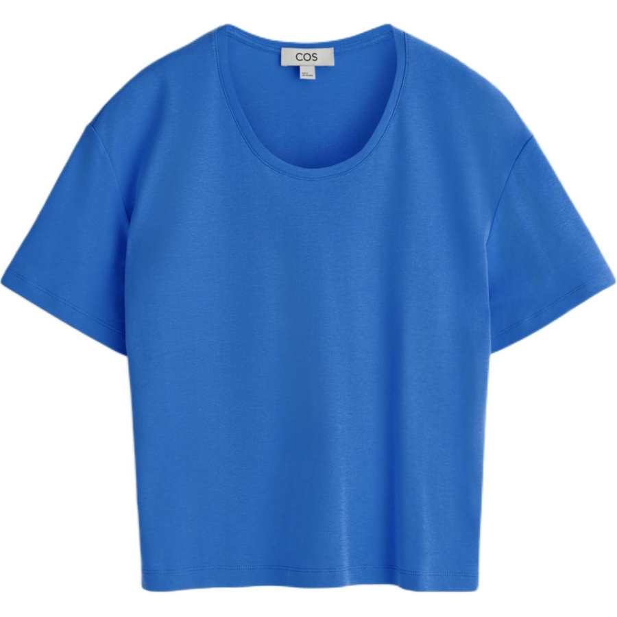 COS T Shirts Women's Blue U Neck