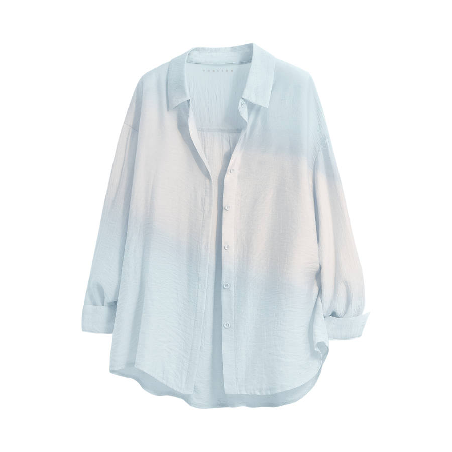 Tonlion Shirts Women's Lapel Moderate Shirt
