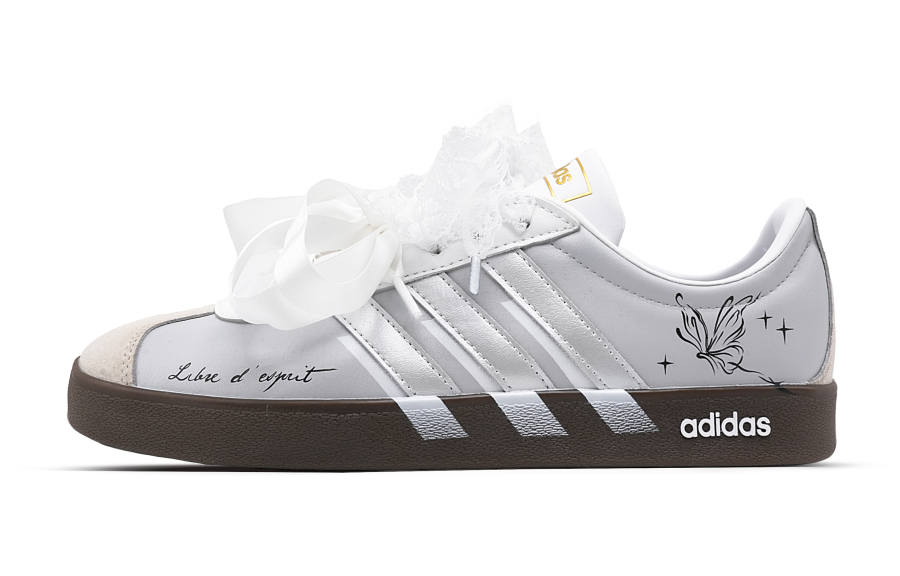 Adidas Adidas VL COURT 2.0 Butterfly Dance Low top Skateboard Shoes Unisex Silver Gray