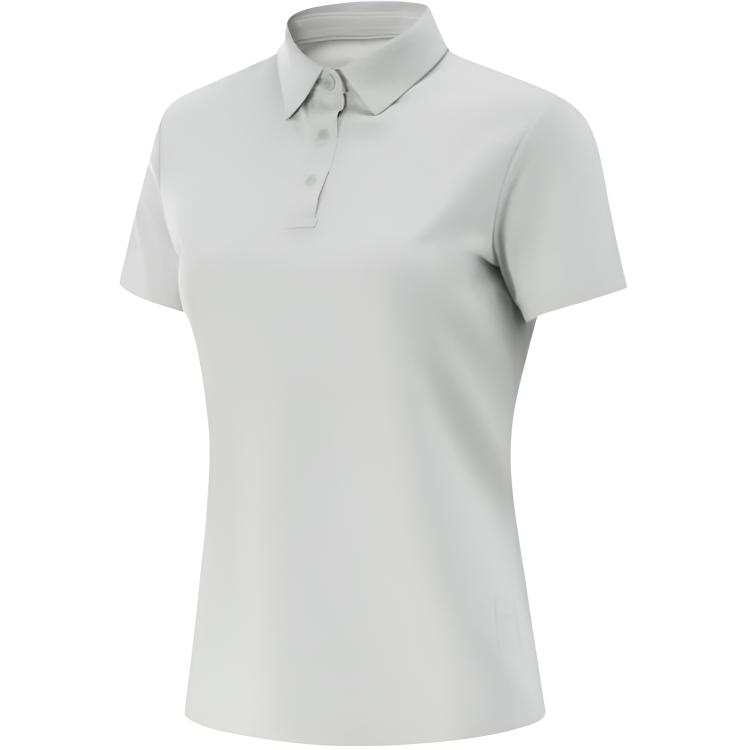 Li-Ning Li Ning Polo Shirts Women's Waterdrop Gray Polo Collar Moderate Straight Fit