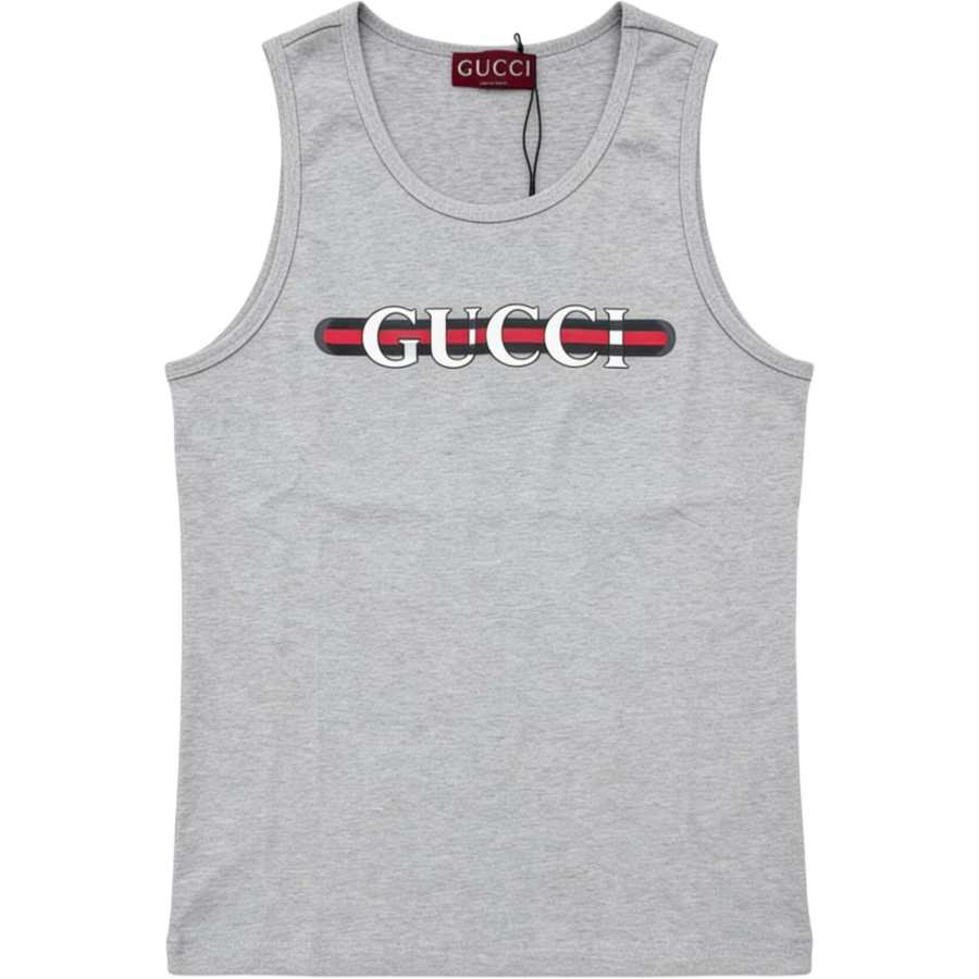 GUCCI Tank Tops Women's Gray Crew Neck Moderate Straight Fit