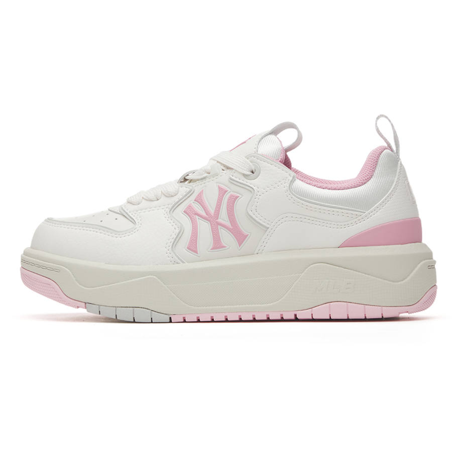 MLB New York Yankees Synthetic Leather Height Increasing Low top Skateboard Shoes Unisex Pink
