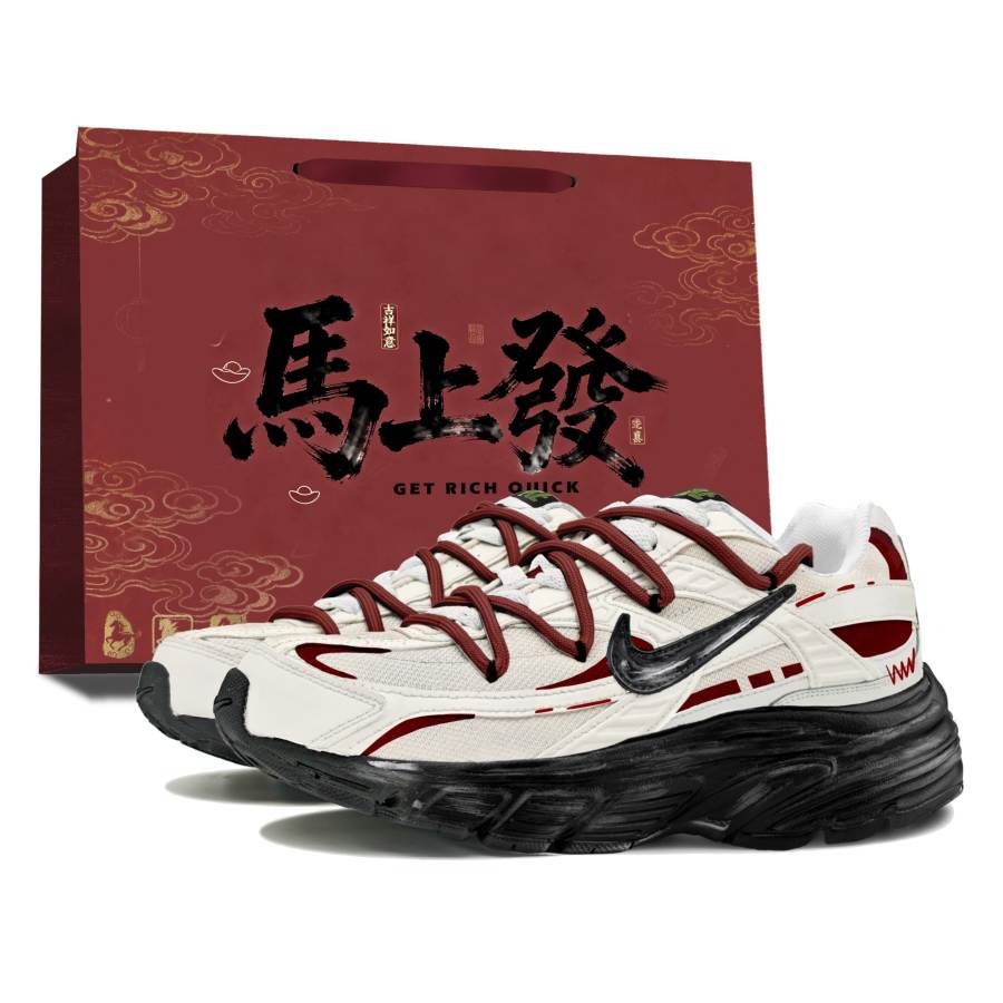 Nike Nike Initiator Leather, Textile Support Abrasion Resistant Low top Rubber City Commuting Running Shoes Men's Beige Red