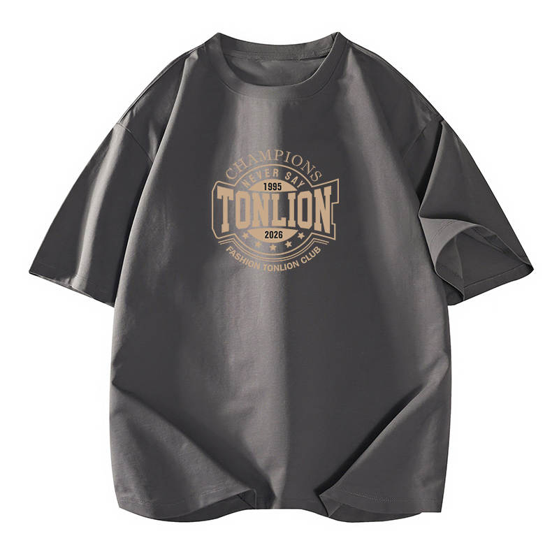 Tonlion T Shirts Unisex Crew Neck Moderate Straight Fit