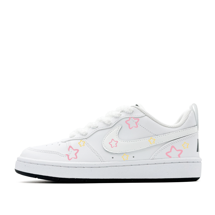Nike Nike Court Borough Starfall Graffiti, Minimalist Style, Individual Trendy, Campus, Cute Synthetic Leather