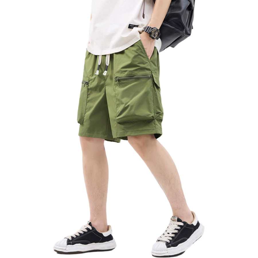 BALENO Trendy Streetwear Lightweight Breathable Solid Color Youth Knee Length Pants Versatile Summer Men's