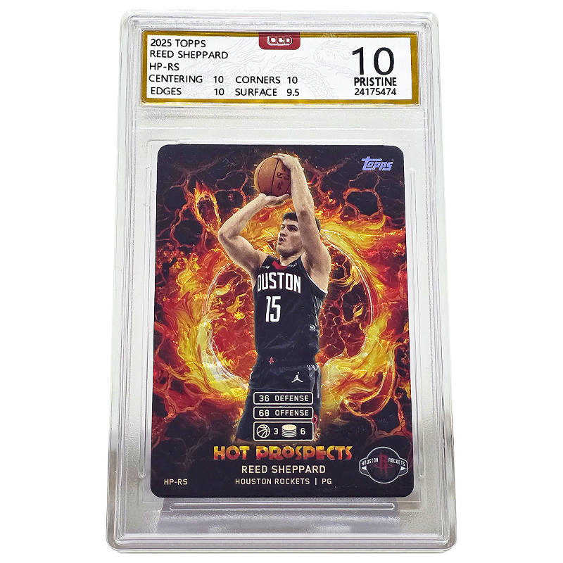 Topps Hot Prospects Collection Reed Sheppard Card 25th Anniversary, Fiery Flame Special Card Graded Cards 1 Pc