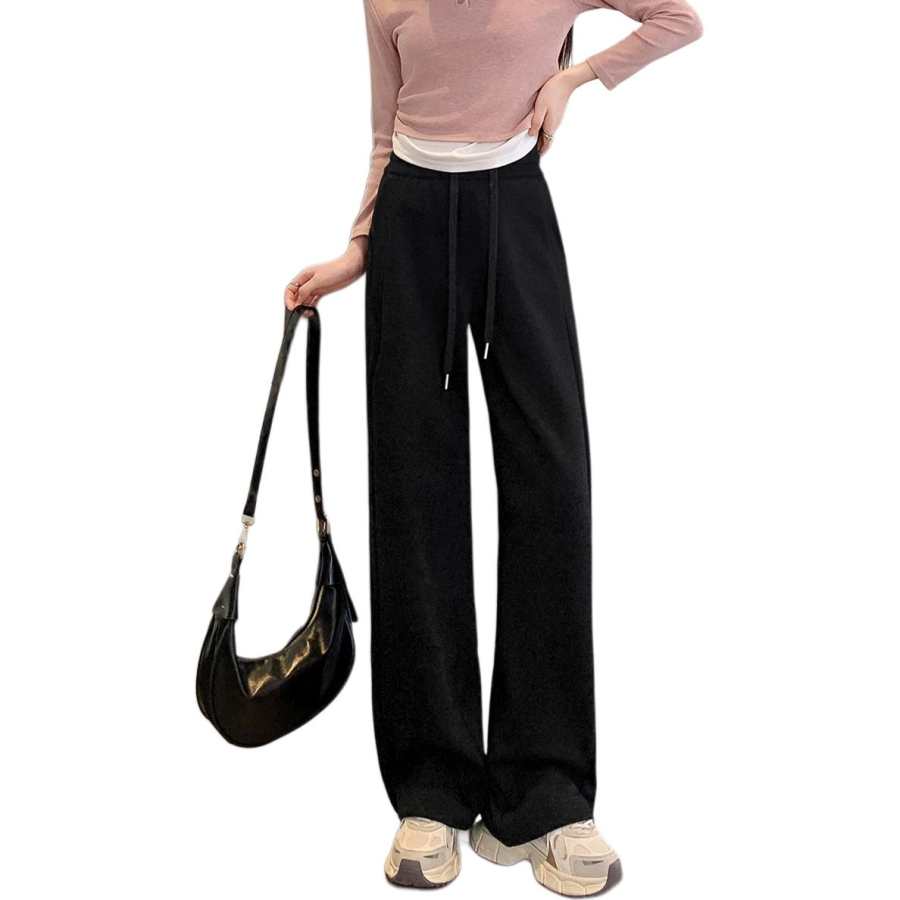 BALENO Casual Pants Women's Thickened And Fleece Lined Wide Leg Pants