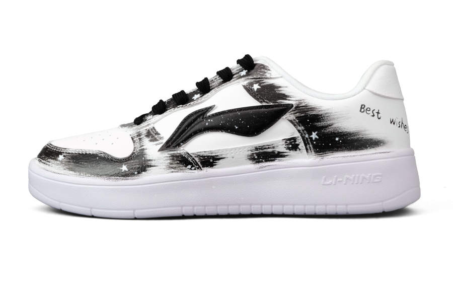 Li-Ning Li Ning Floating Boat Synthetic Leather Abrasion Resistant Slip Resistant Low top Skateboard Shoes Men's White Black