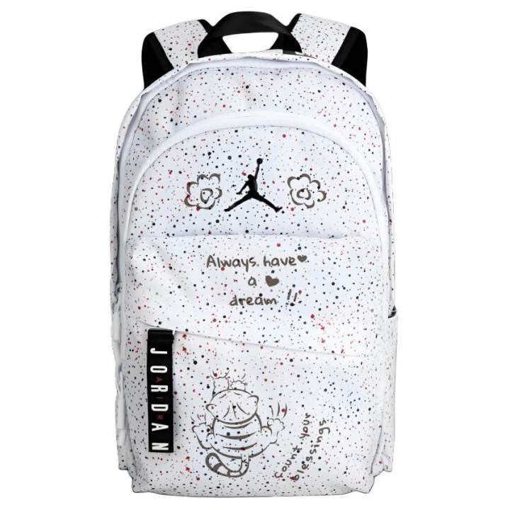 Jordan Jordan Polyester Patterned Print Backpack Unisex White