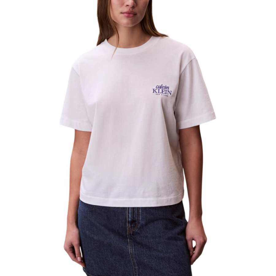 Calvin Klein T Shirts Women's White Crew Neck