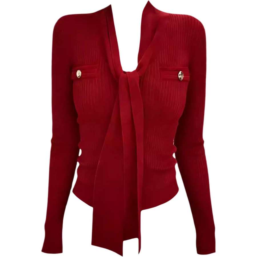 VENICEW Knitwear Women's Red Lapel Moderate Other