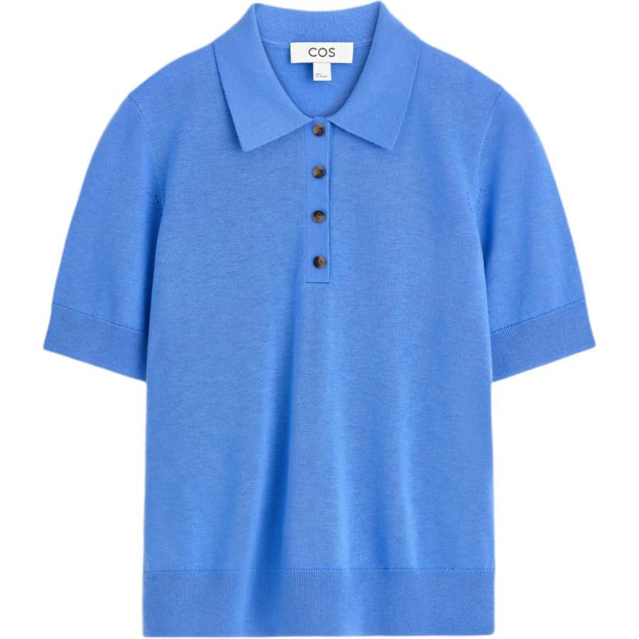 COS Polo Shirts Women's Blue Polo Collar