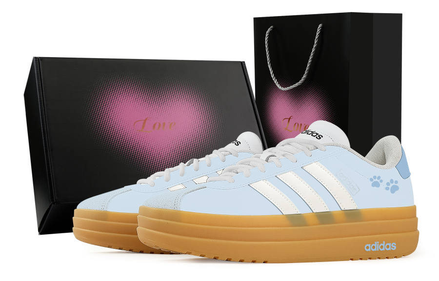 Adidas Adidas VL Court Bold Maris Sal Jelly, Heart Box Slip Resistant Abrasion Resistant Low top Skateboard Shoes Women's Blue