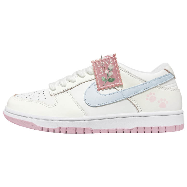 Nike Nike Cheese Flower Language Cushioning Abrasion Resistant Slip Resistant Low top Skateboard Shoes Beige White Blue