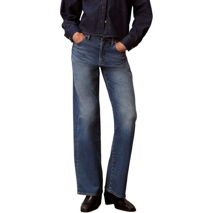 Calvin Klein Jeans Women's Dark Blue Moderate Wide Leg Pants
