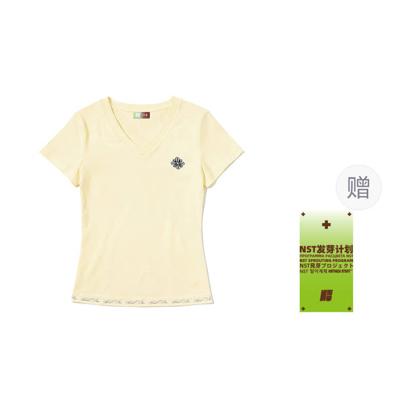 NSTNEW START T Shirts Women's V Neck Thin Straight Fit