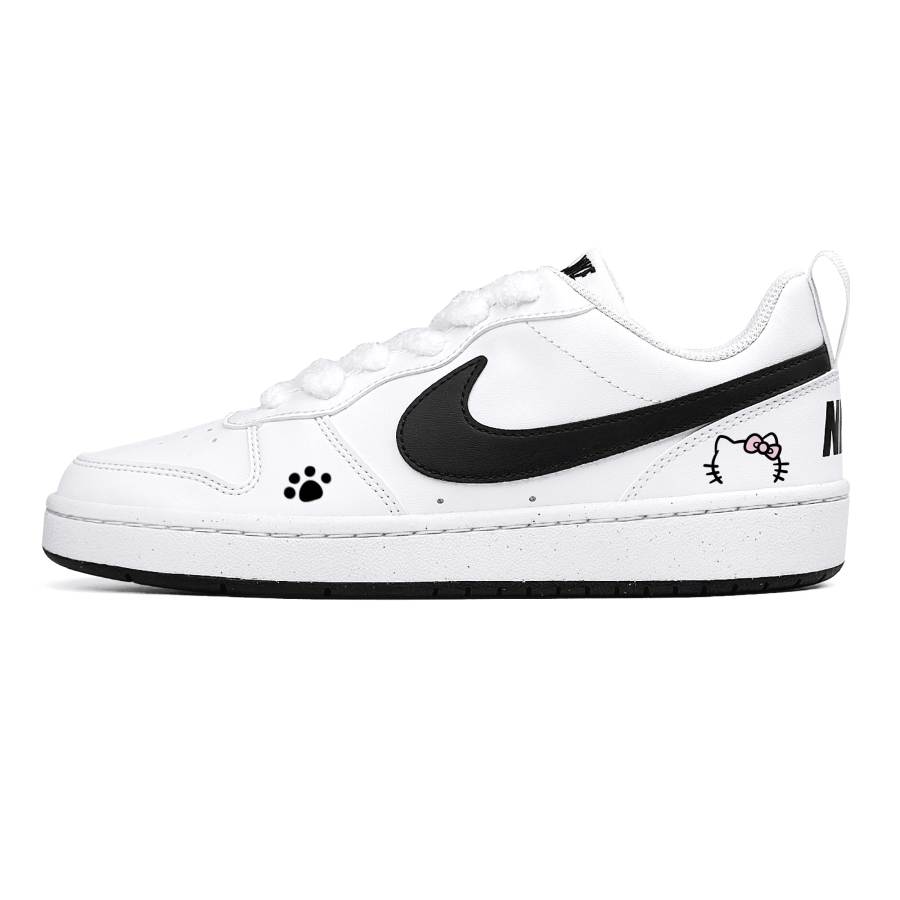 Nike Nike Court Borough Steam Rose, Pink Kitten Cushioning Abrasion Resistant Low top Skateboard Shoes White Pink Teenagers