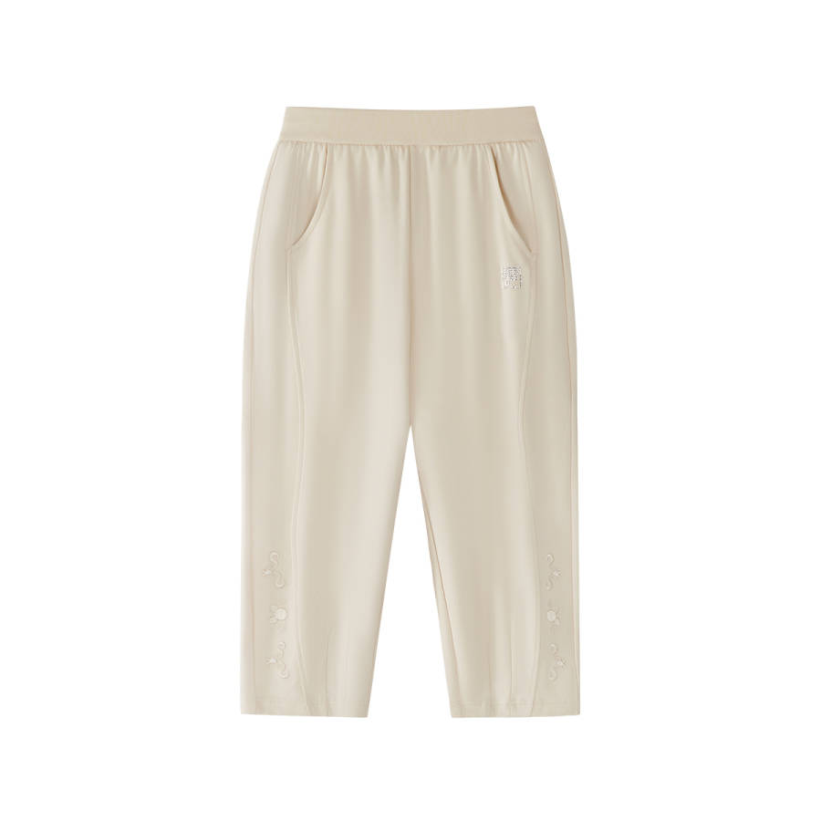 FILA KIDS Knitted Fabric Pants White Gray Kids'