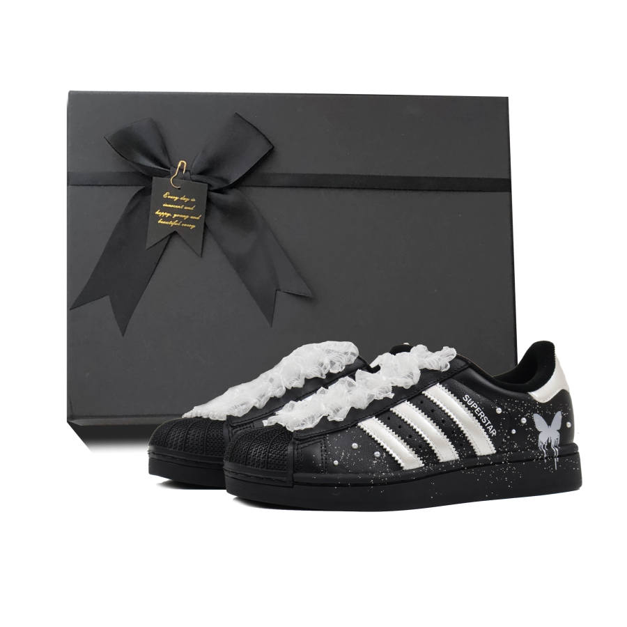 Adidas Originals Superstar 2 Low top Kids' Skateboarding Shoes Black Silver Unisex