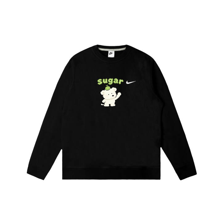 Nike Nike Club Sweatshirts Men's Black Crew Neck Moderate Regular