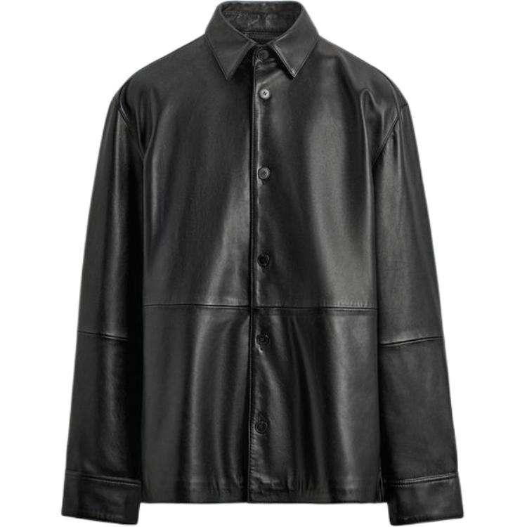 ZARA ZARA Leather Jackets Unisex Black Lapel Moderate