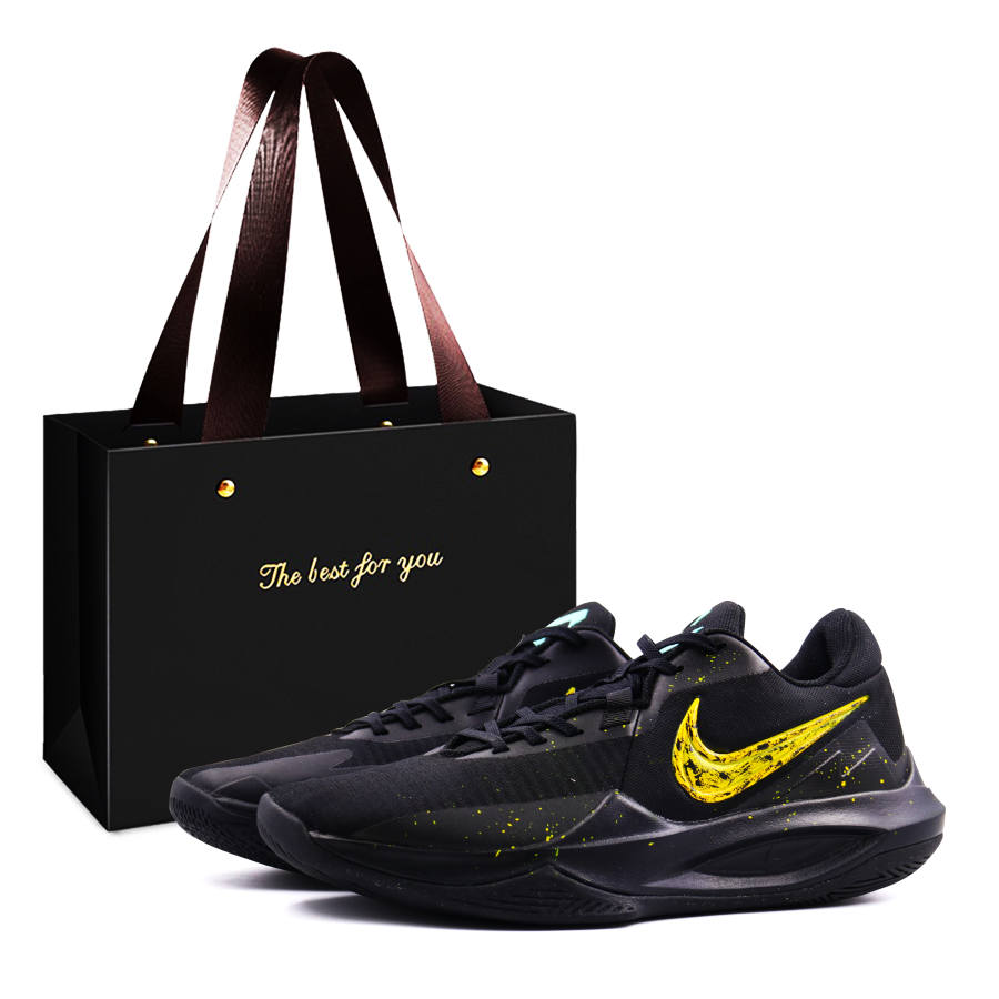 Nike Nike Precision 6 Shopping Bag, Starry Black Armor, Baby's Breath Fabric Low top Basketball Shoes Men's Black